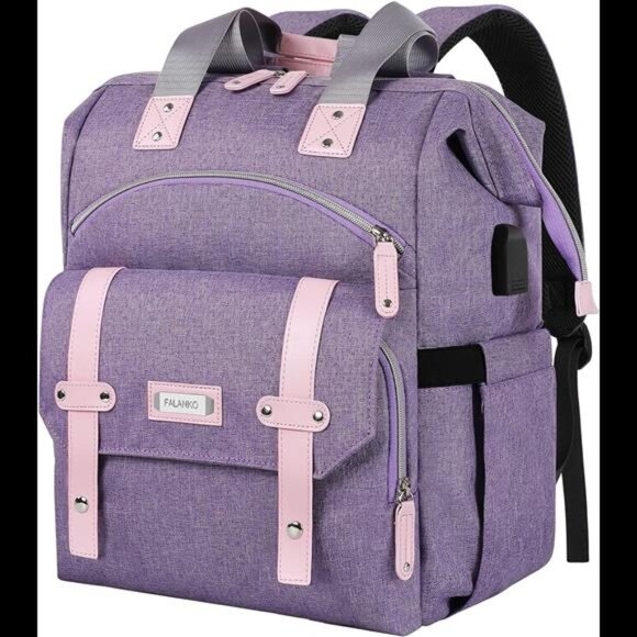 Laptop Backpack for Women, Anti Theft Backpacks with USB Charging Port RFID main image 5
